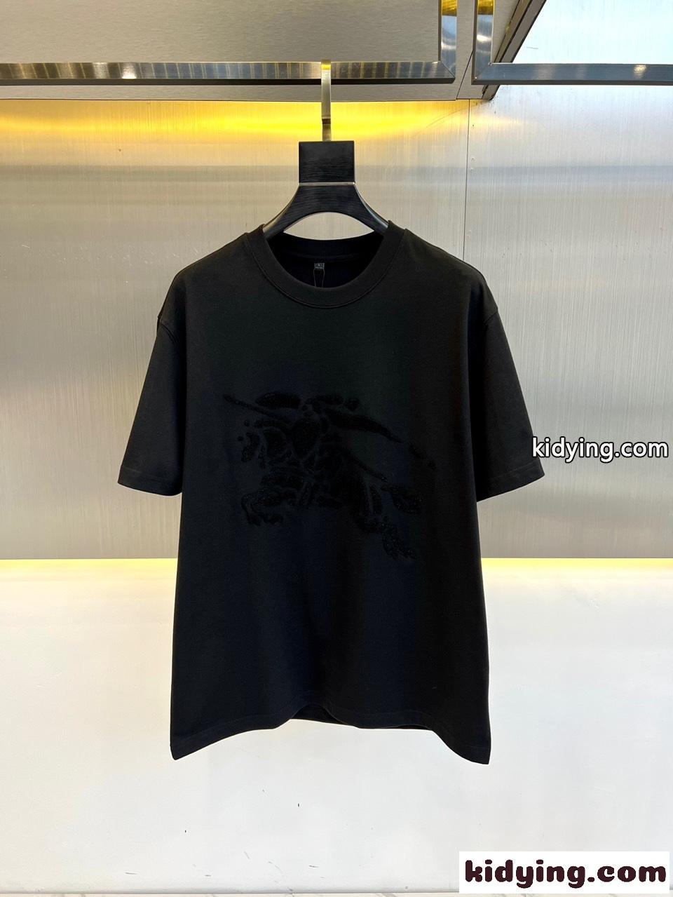 カジュアル バーバリー Tシャツ コピー クルーネック 半袖Tシャツ ブラック-2
