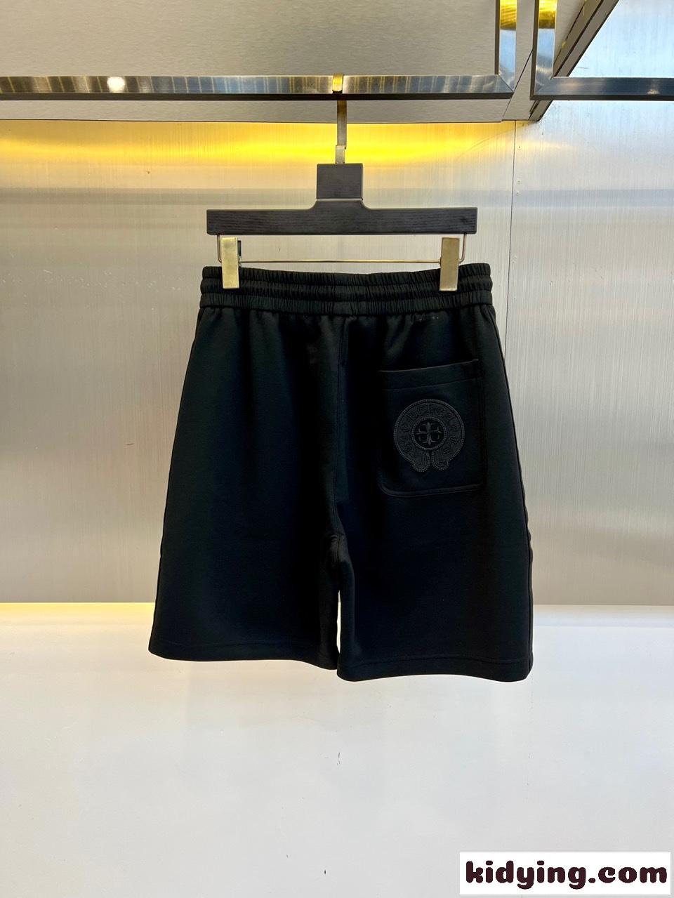 カジュアル クロスパッチ クロムハーツ パンツ 偽物 ショートパンツ ブラック-1