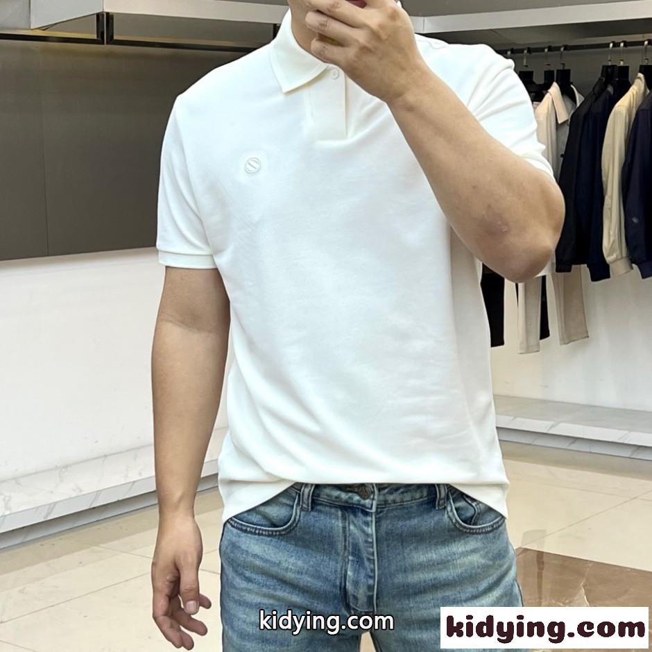 洗練された 上品 半袖 ポロシャツ エルメネジルド・ゼニア Tシャツ 偽物 ホワイト-1