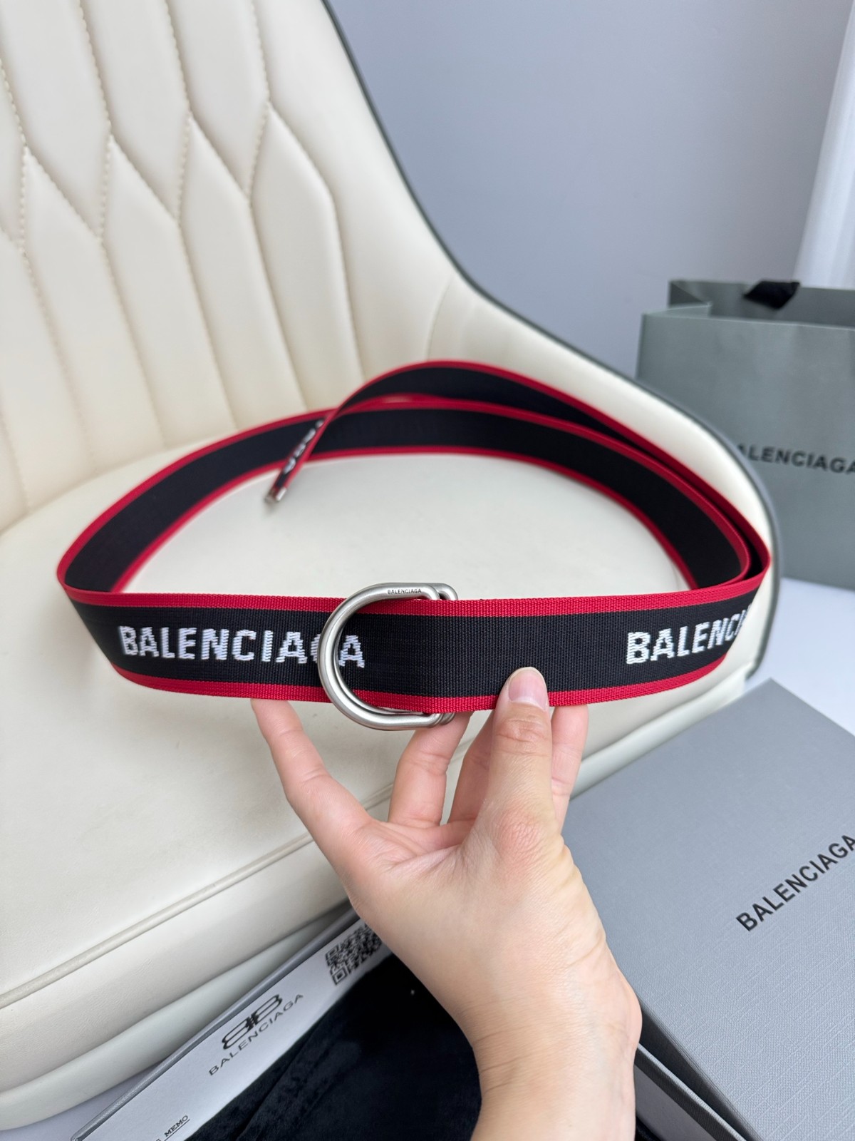 バレンシアガ ベルト コピー 目を引く Dリング スライダーベルト 40mm-0