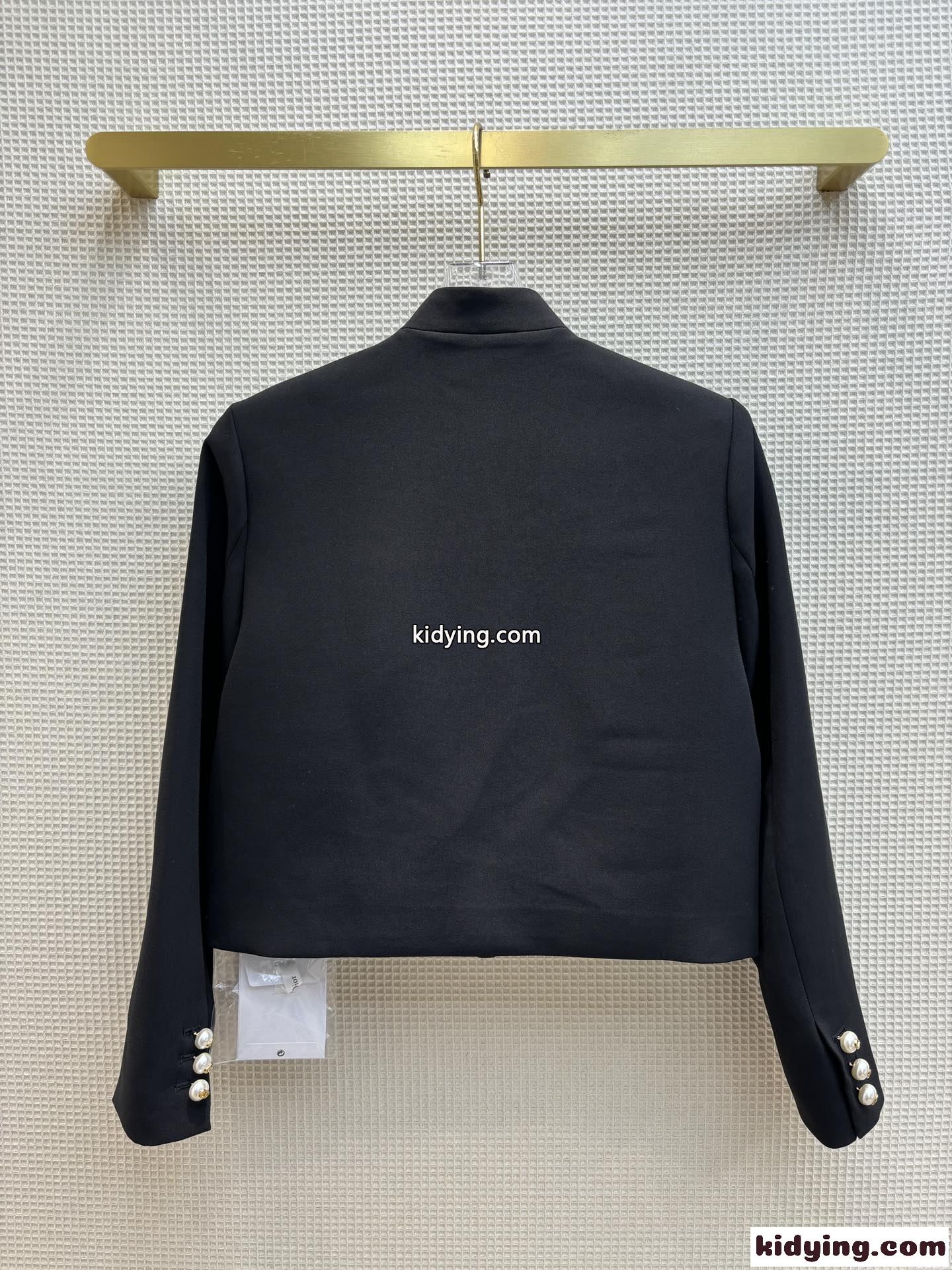 エレガント クロップド ジャケット クリスチャン・ディオール ジャケット コピー ブラック-3