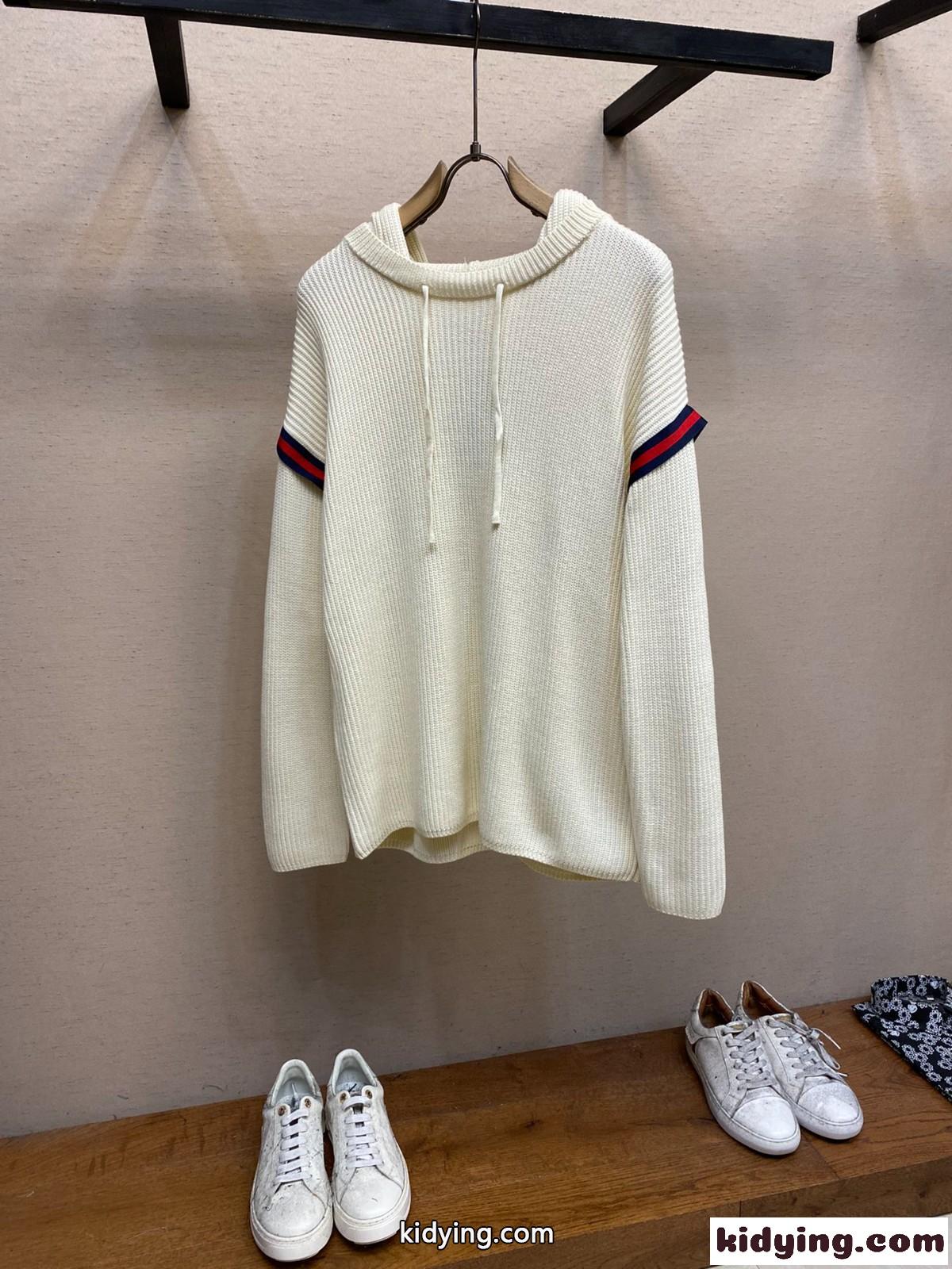 フード付き ウール&カシミヤ ニット グッチ セーター コピー ベージュ-1