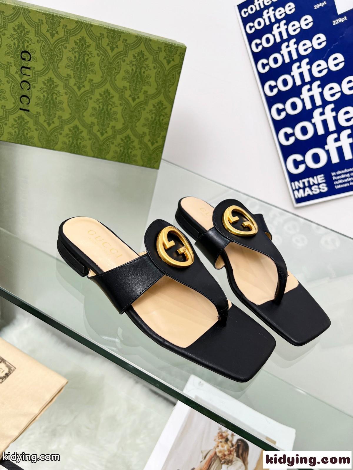 GUCCI グッチ ブロンディ トングサンダル スーパーコピー レディース ブラック-2