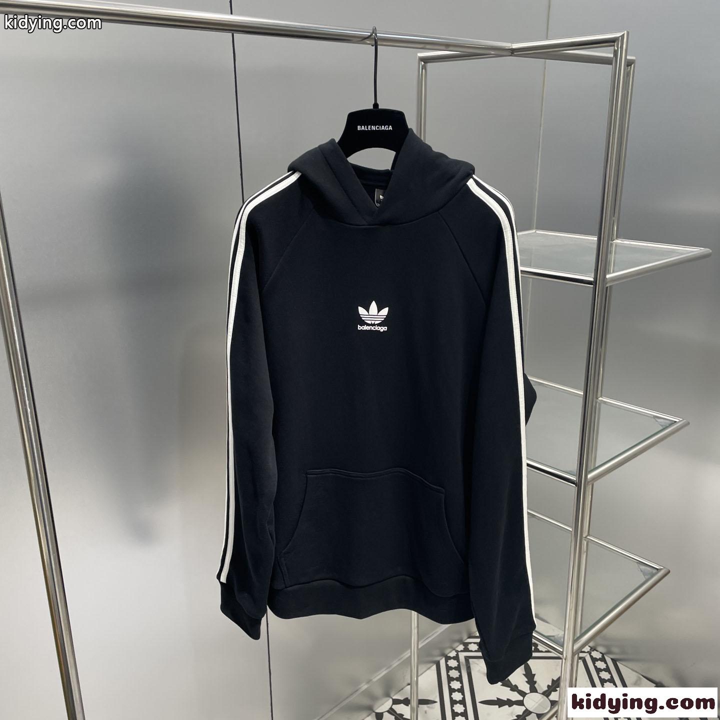 ユニセックス BALENCIAGA ×ADIDAS オーバーサイズ フーディ バレンシアガ パーカー コピー ブラック-0