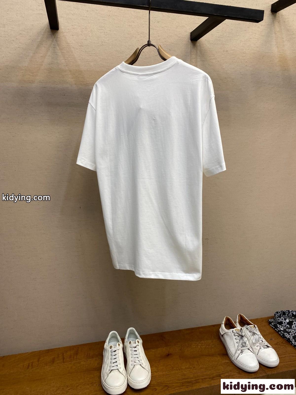 コットンジャージー プリント 半袖Tシャツ グッチ Tシャツ コピー クルーネック ホワイト-1