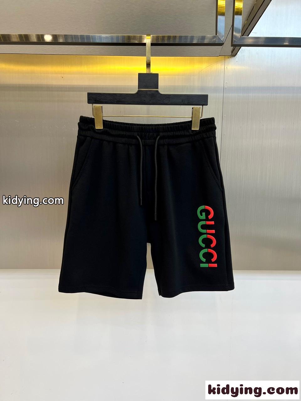 カジュアル ロゴ コットン ショートパンツ グッチ パンツ 偽物 ブラック-0