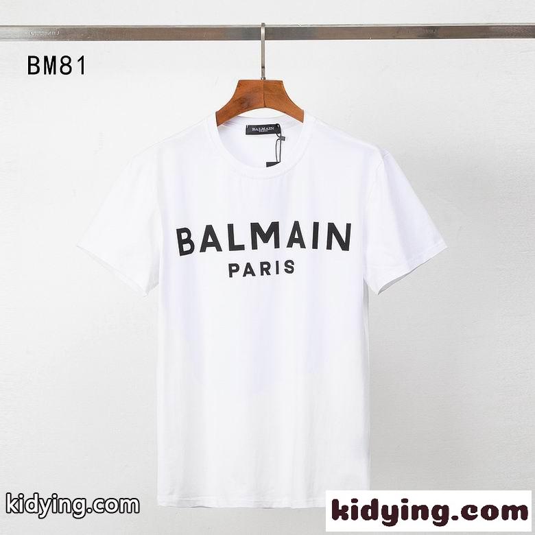 合わせやすい バルマン Tシャツ コピー 半袖 ロゴプリント 人気 ベーシック クルーネック 定番-1
