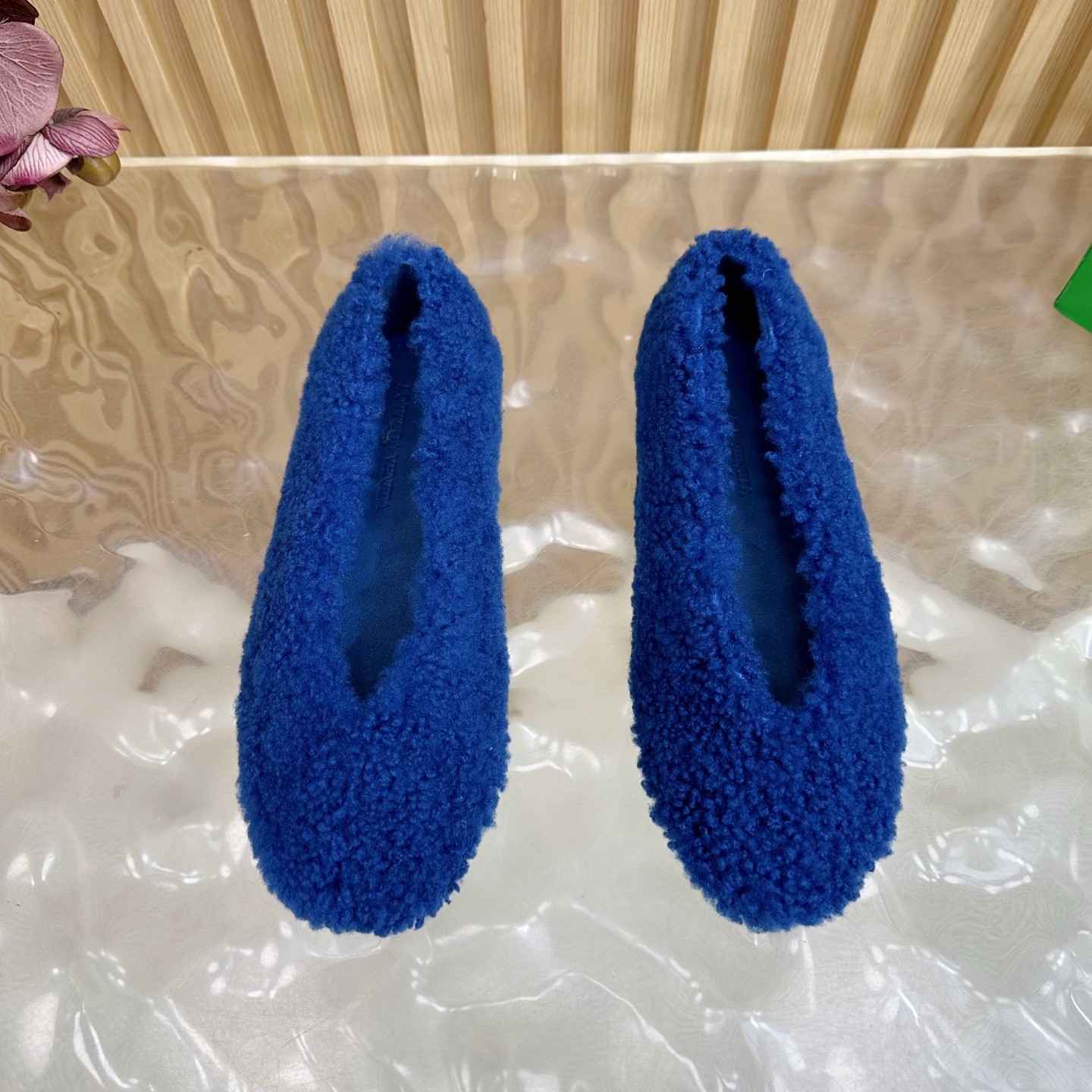 可愛い もこもこ 秋冬 ボッテガ・ヴェネタ シューズ コピー ローサ バレリーナ ブルー-1