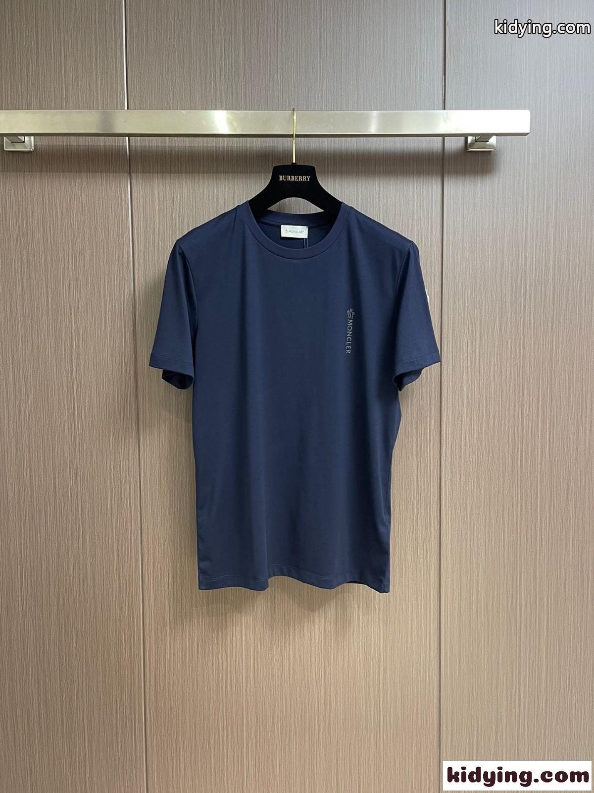 シンプル 定番 モンクレール Tシャツ コピー ロゴ入り 半袖Tシャツ ネイビー-0