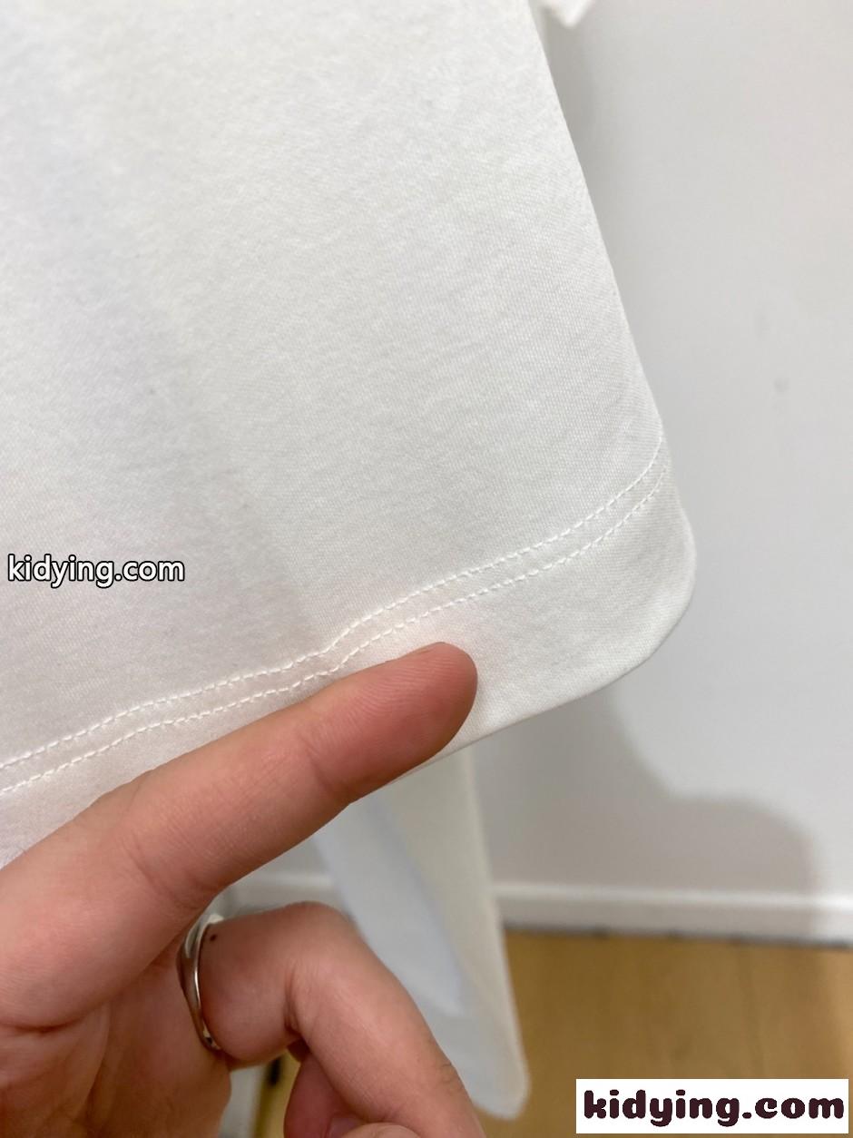 シンプル プリント クルーネック エルメス Tシャツ 偽物 半袖Tシャツ ホワイト-3