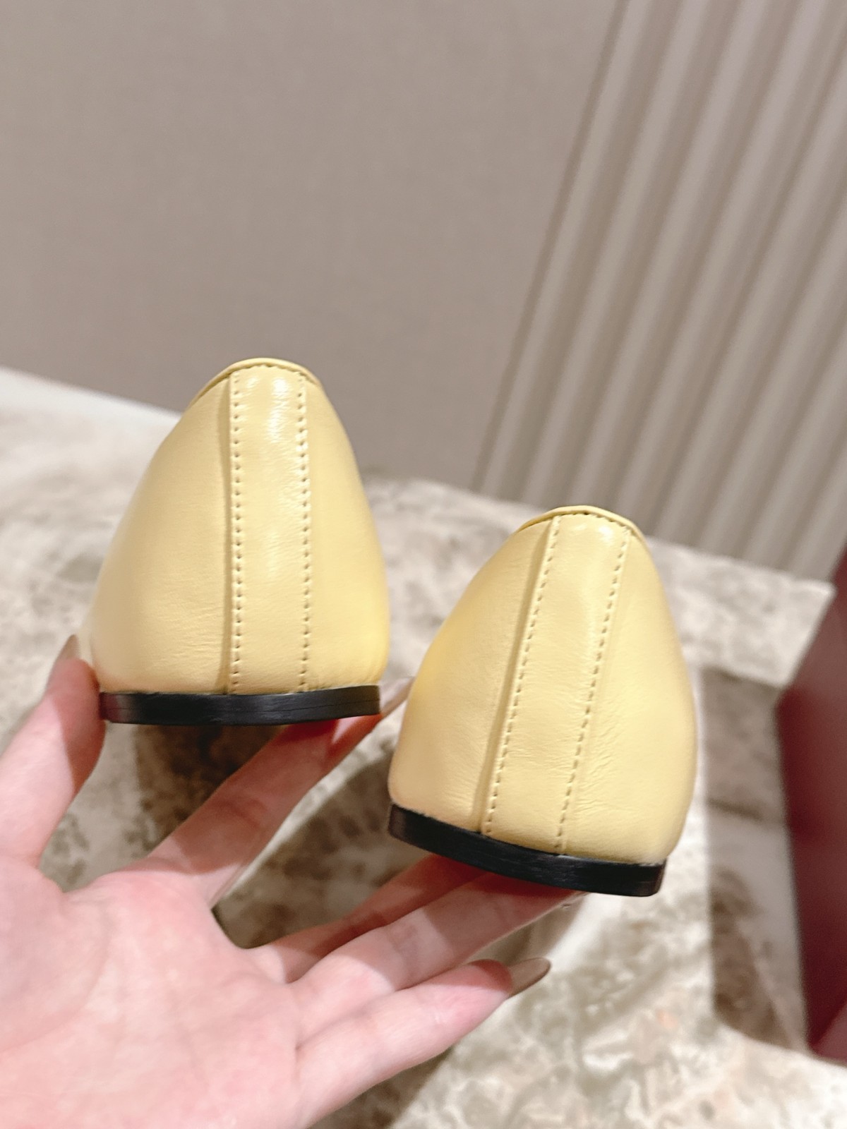 ダブルG付き ウィメンズ フラットバレエシューズ グッチ スーパーコピー イエロー-3