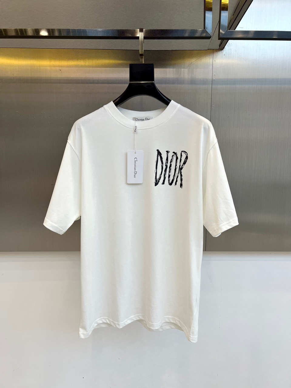 カジュアル ロゴプリント 半袖Tシャツ クリスチャン・ディオール Tシャツ 偽物 ホワイト-0