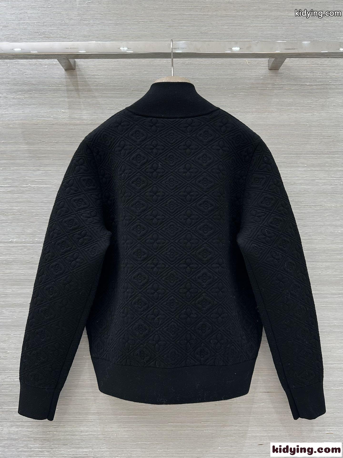 シンプル 上品 ジッパップジャケット ルイ・ヴィトン ジャケット 偽物 ブラック-4