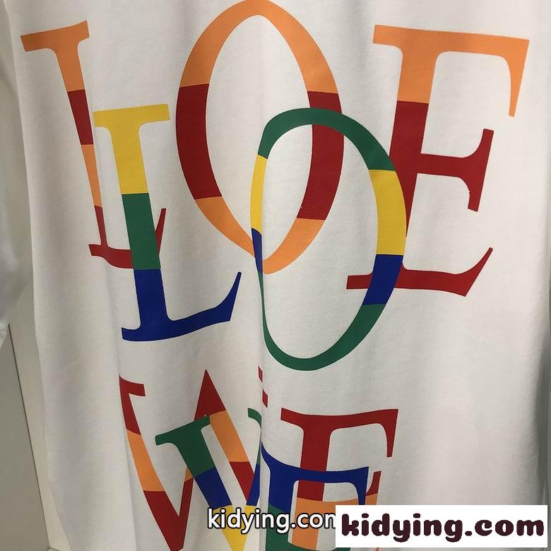 流行り ビッグシルエット 体型カバー ユニセックス プリント ロゴ ロエベ tシャツ コピー 春夏 トップス クルーネック-3