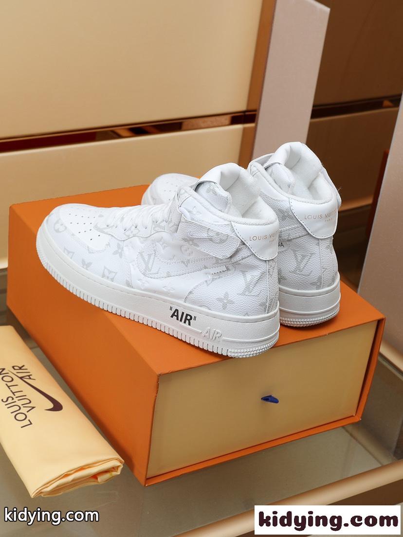 Louis Vuitton x OFF-WHITE x Nike ハイカットカジュアル おしゃれ オフホワイト スニーカー コピー 高級感 人気-0