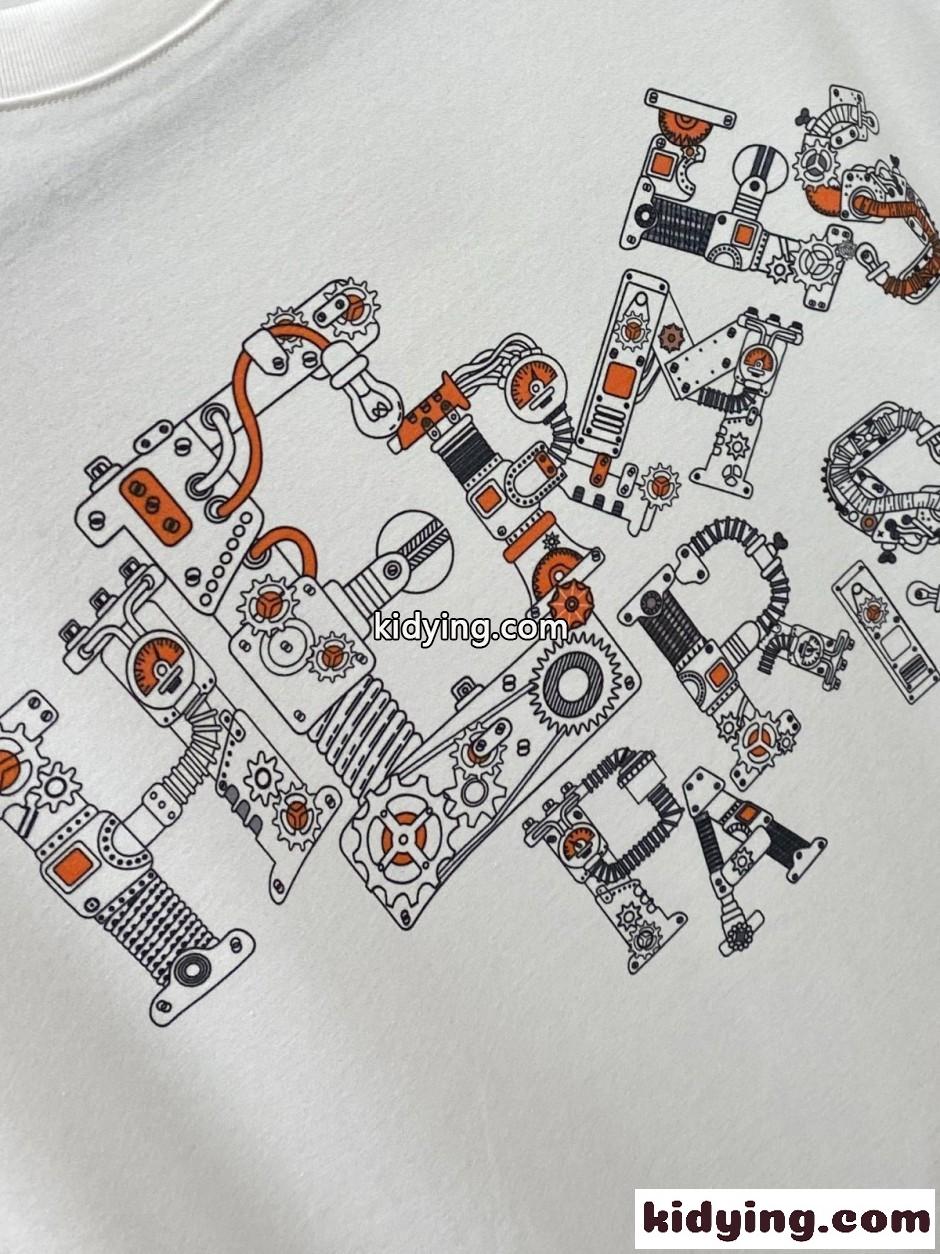 エルメス Tシャツ 偽物 カジュアル お洒落 ロゴ 半袖Tシャツ ホワイト-2