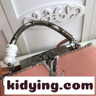 ピンクのCAPUCINES,トランペット手袋 ルイ・ヴィトン バッグ 人気コピー 古典的なLV文字もニシキヘビの模様に映えて上品である-3