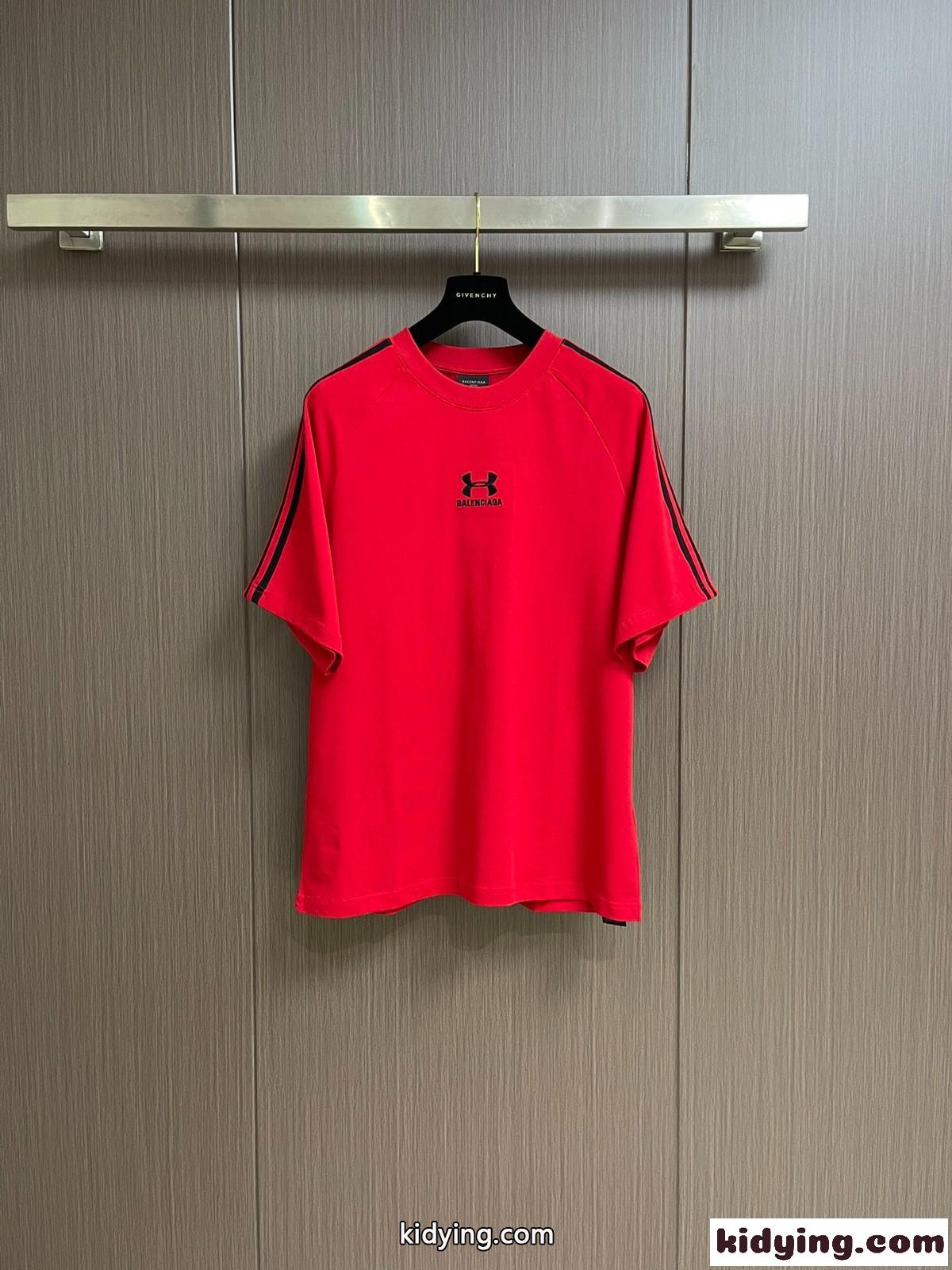 BALENCIAGA x Under Armour 半袖Tシャツ バレンシアガ Tシャツ コピー レッド-1