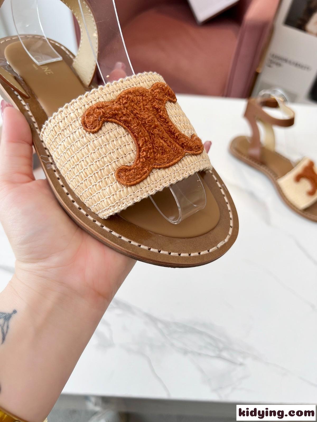 レディース CELINE リンピア フラット ストラップサンダル セリーヌ サンダル コピー-3