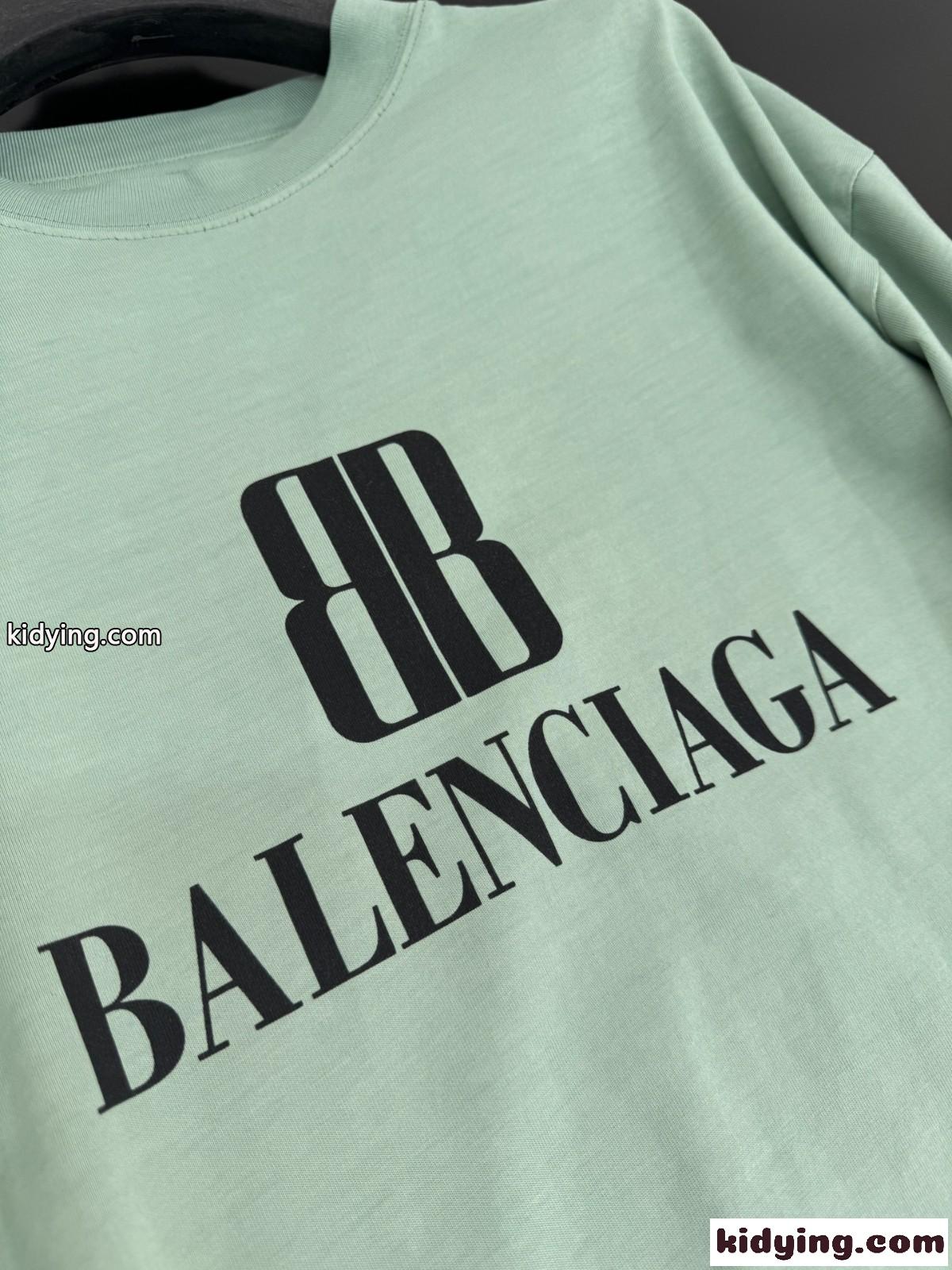 ユニセックス オーバーサイズ 半袖Tシャツ バレンシアガ Tシャツ コピー グリーン-4