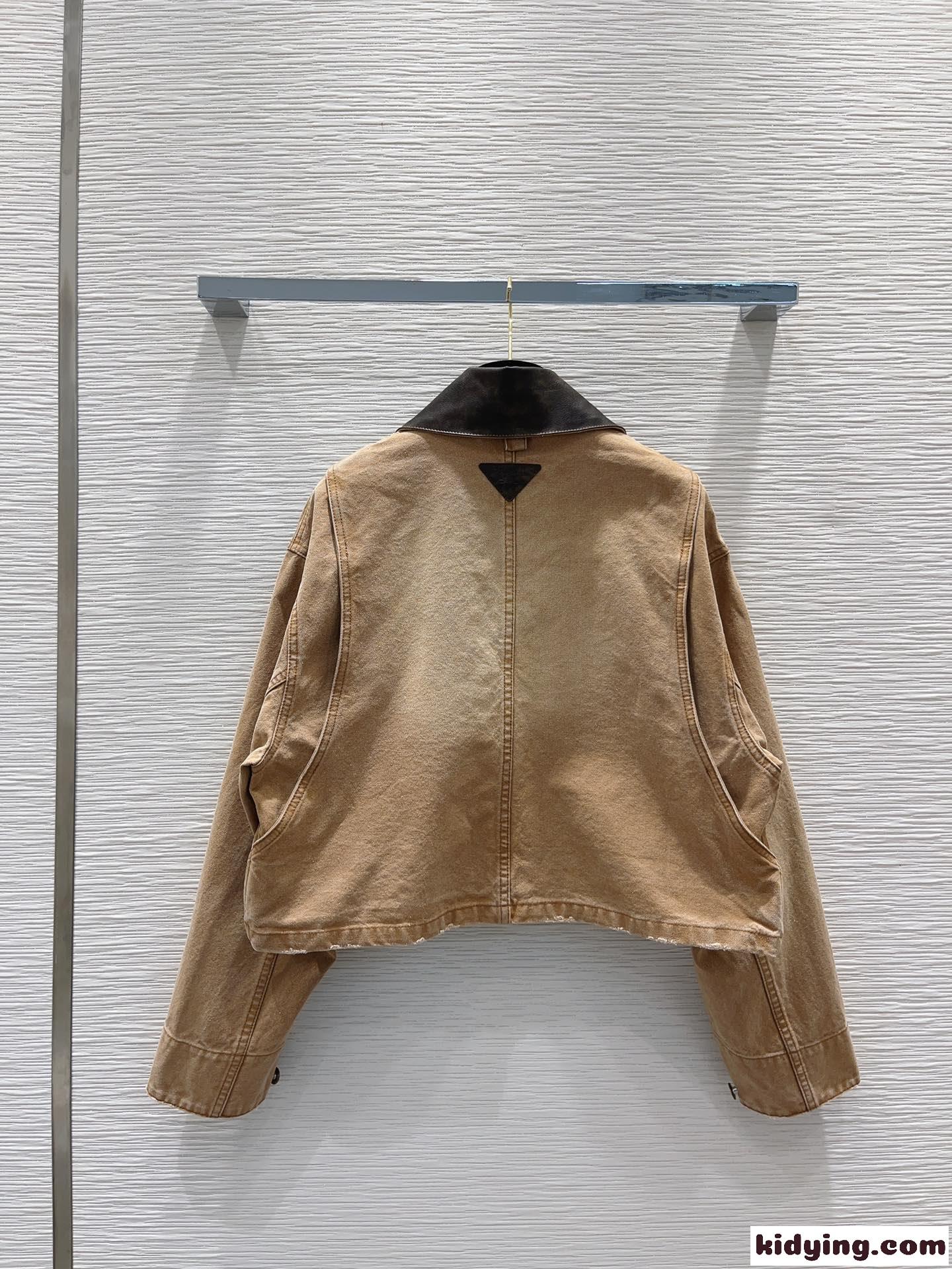 デニム クロップドジャケット プラダ ジャケット コピー レディース-4