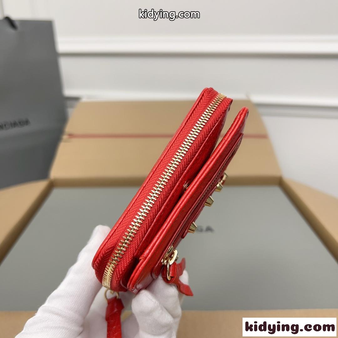 上品 高級感 コンパクトウォレット バレンシアガ 財布 コピー 二つ折り財布 レッド-3