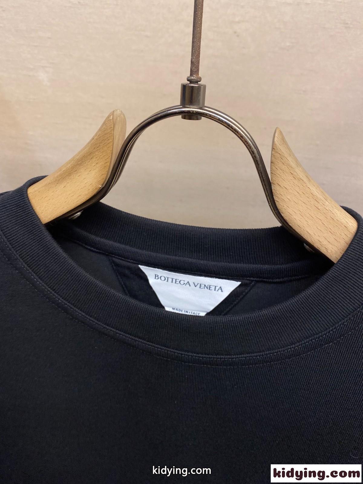 コットンジャージー オーバーサイズ 長袖Tシャツ ボッテガ・ヴェネタ Tシャツ コピー ブラック-0