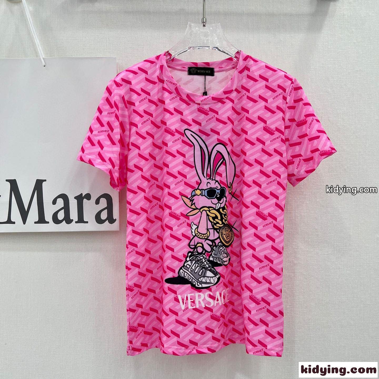 可愛い ウサギ ヴェルサーチェ Tシャツ コピー 半袖 クルーネック 合わせやすい-1