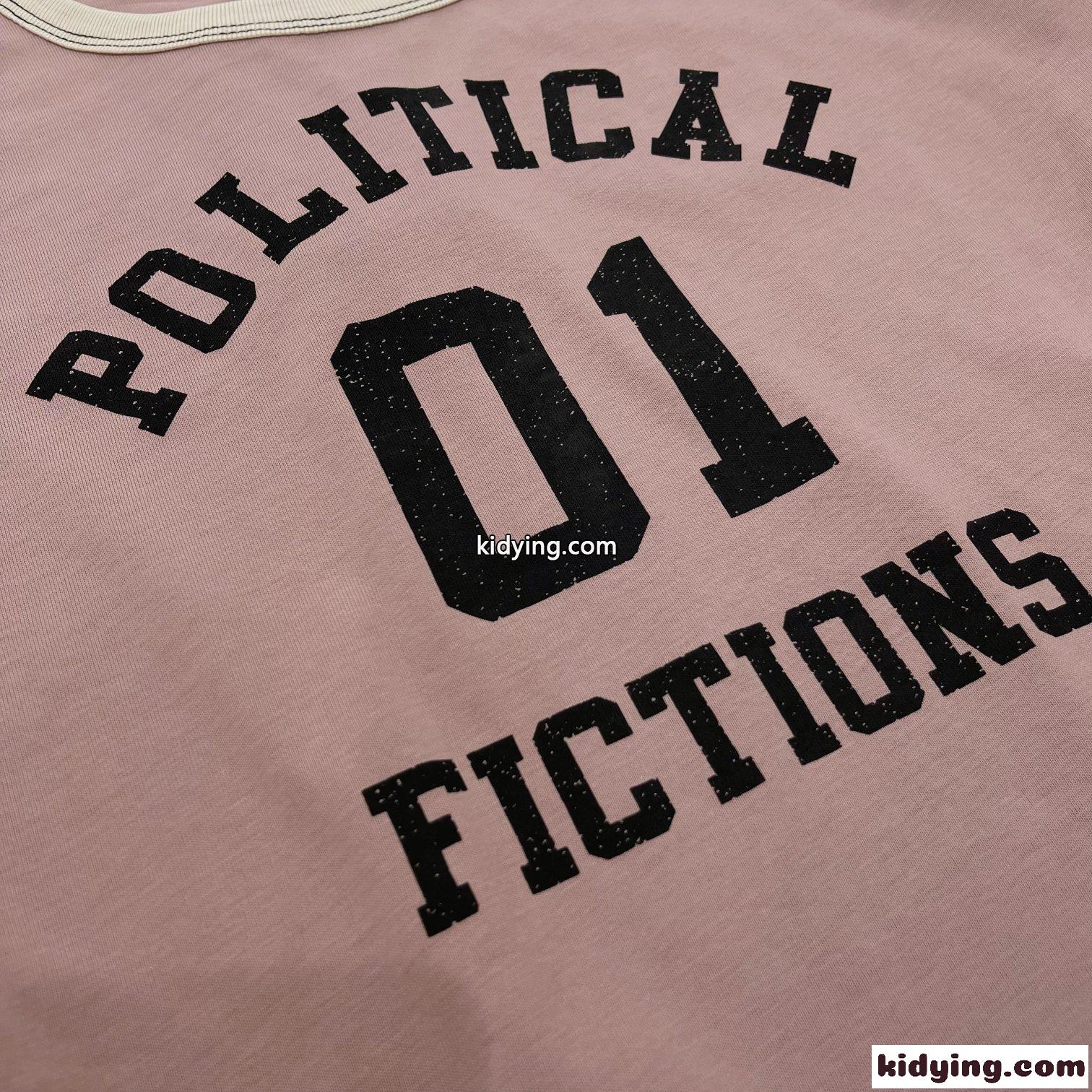23SS POLITICAL FICTION ロゴ クロップド Tシャツ イヴ・サンローラン Tシャツ コピー-4