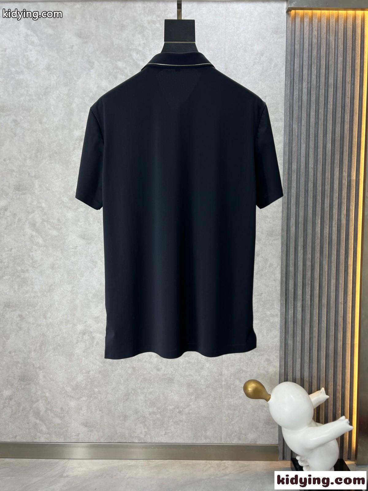 快適 カジュアル コットンピケ 半袖 ポロシャツ モンクレール Tシャツ コピー ブラック-0