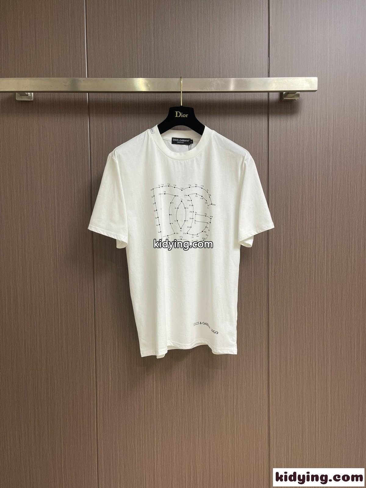 おしゃれ シンプル ドルチェ&ガッバーナ Tシャツ コピー ロゴ入り 半袖Tシャツ コットン-1
