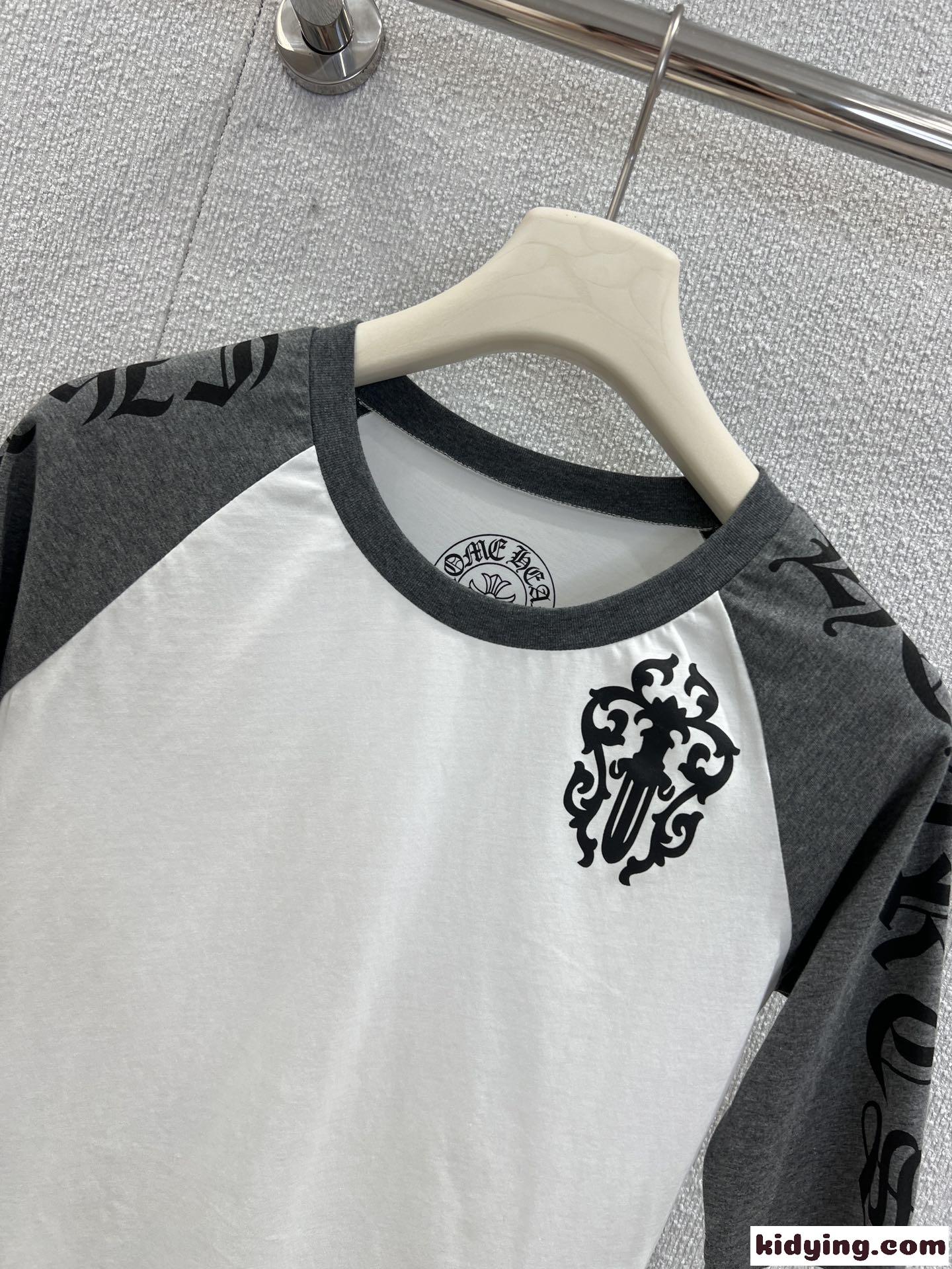 バイカラー ラグランスリーブTシャツ クロムハーツ Tシャツ 偽物 コットン-3