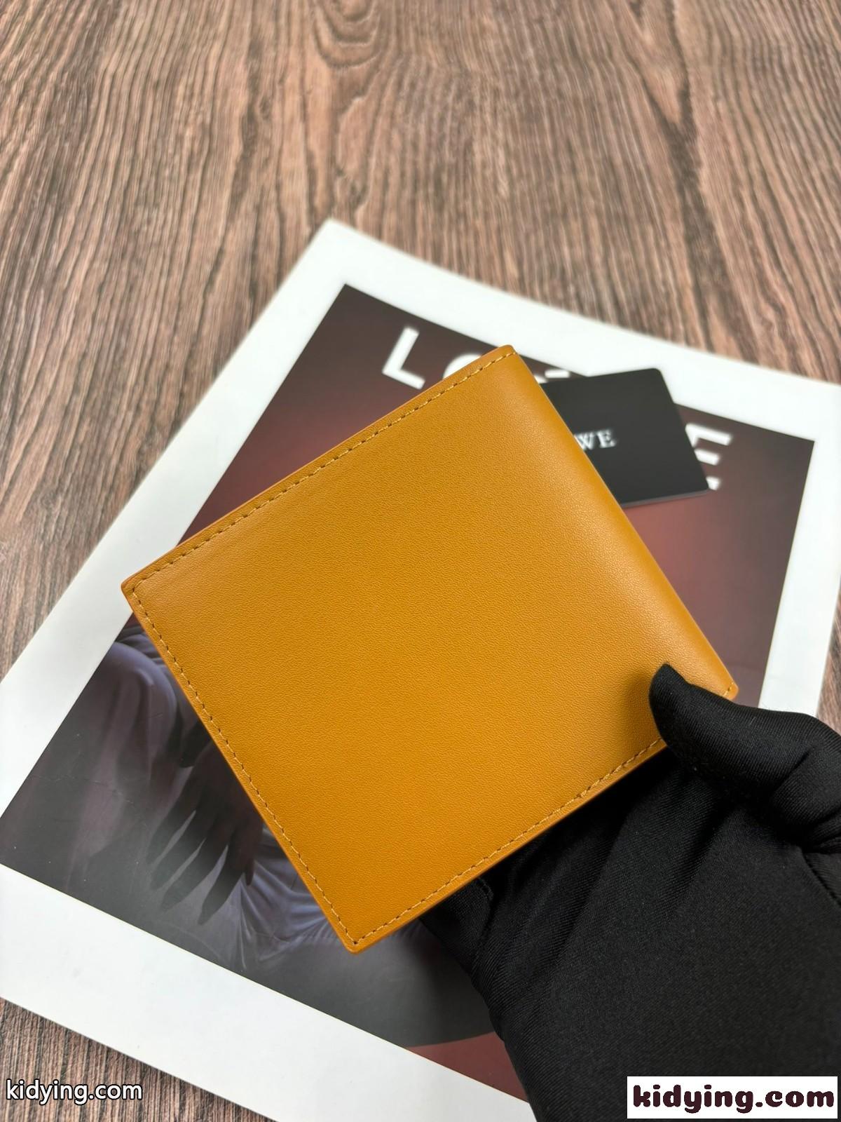 定番 人気 2つ折り財布 ロエベ 財布 コピー コンパクト ウォレット イエロー-1