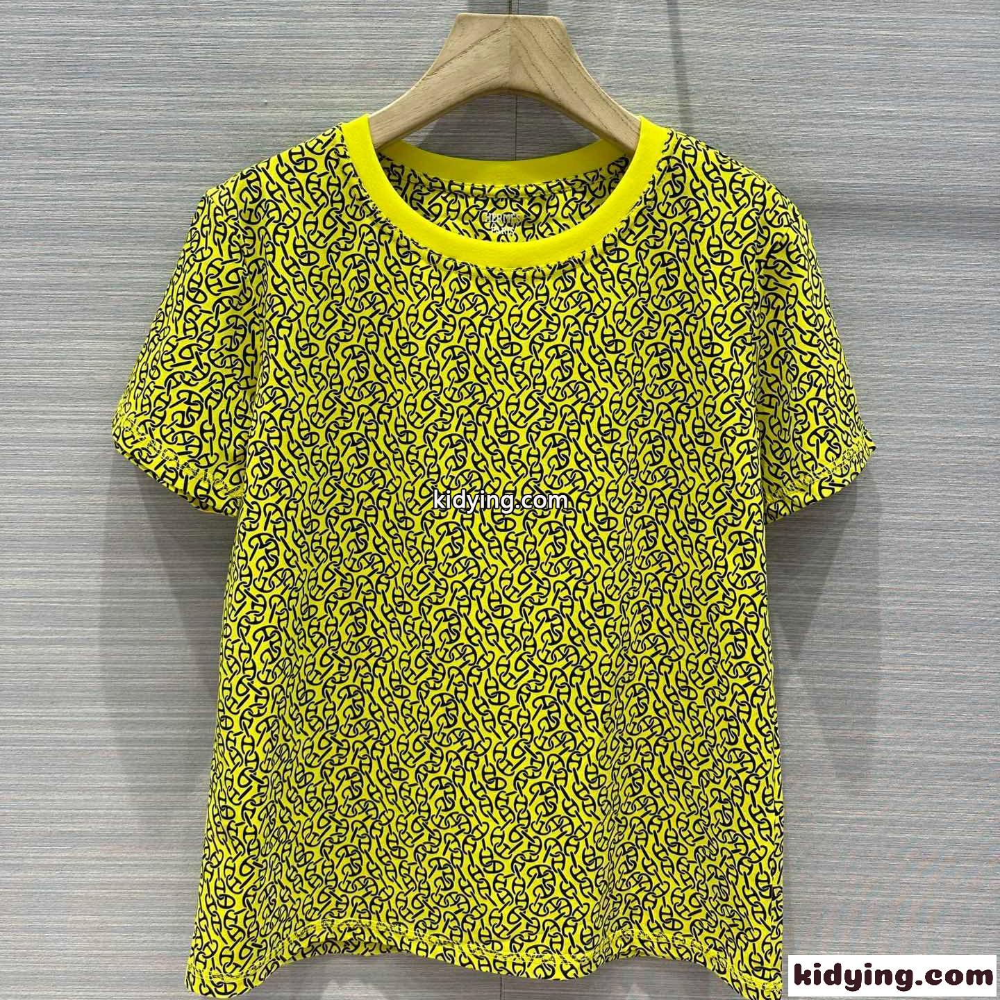 目を惹くデザイン♥マイクロTシャツ エルメス 半袖Tシャツ コピー イエロー-2