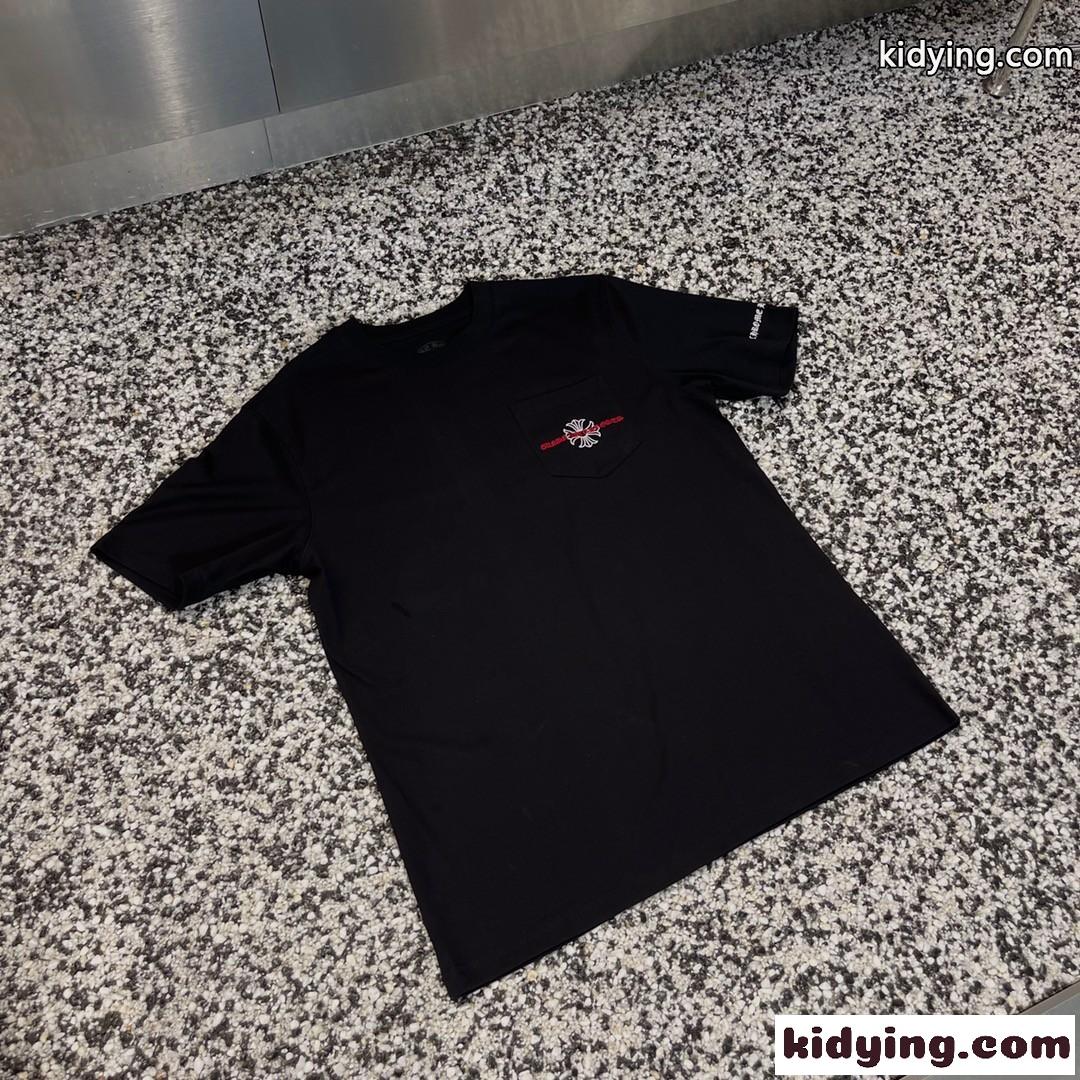 男女兼用 ストリート ロゴ プリント クロムハーツ 半袖Tシャツ コピー クルーネック トップス-1