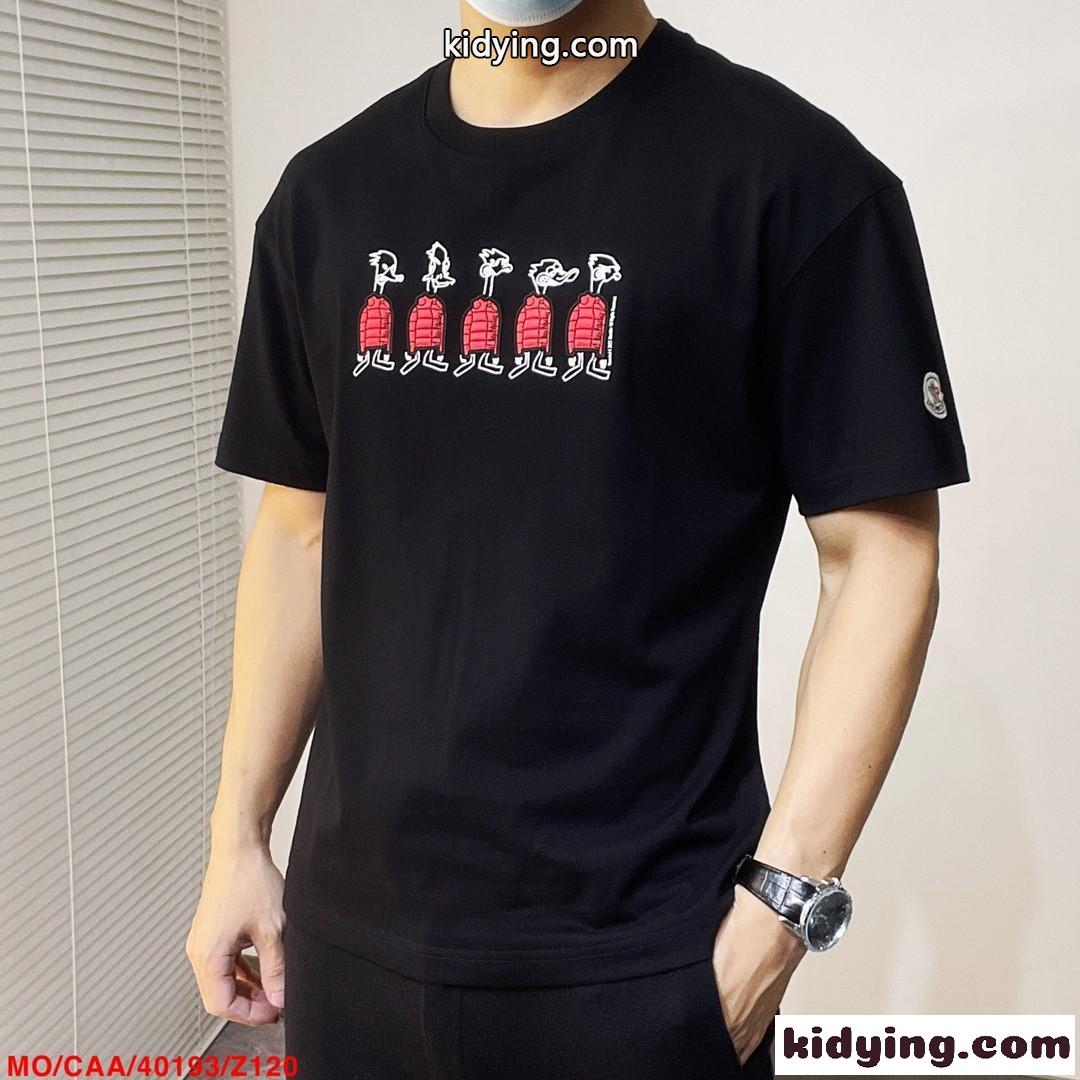 可愛い おしゃれ コットン クルーネック モンクレール Tシャツ コピー 半袖Tシャツ-4