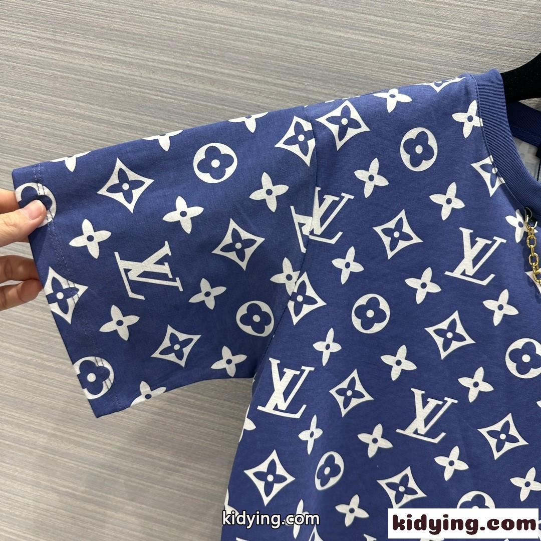 定番 人気 モノグラム クルーネック 半袖Tシャツ ルイヴィトン Tシャツ コピー ユニセックス-1