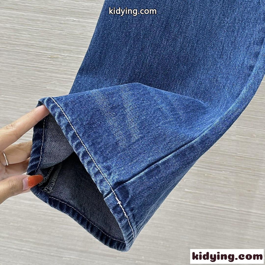 定番 合わせやすい デニムパンツ シャネル ジーンズ コピー ブルー-3
