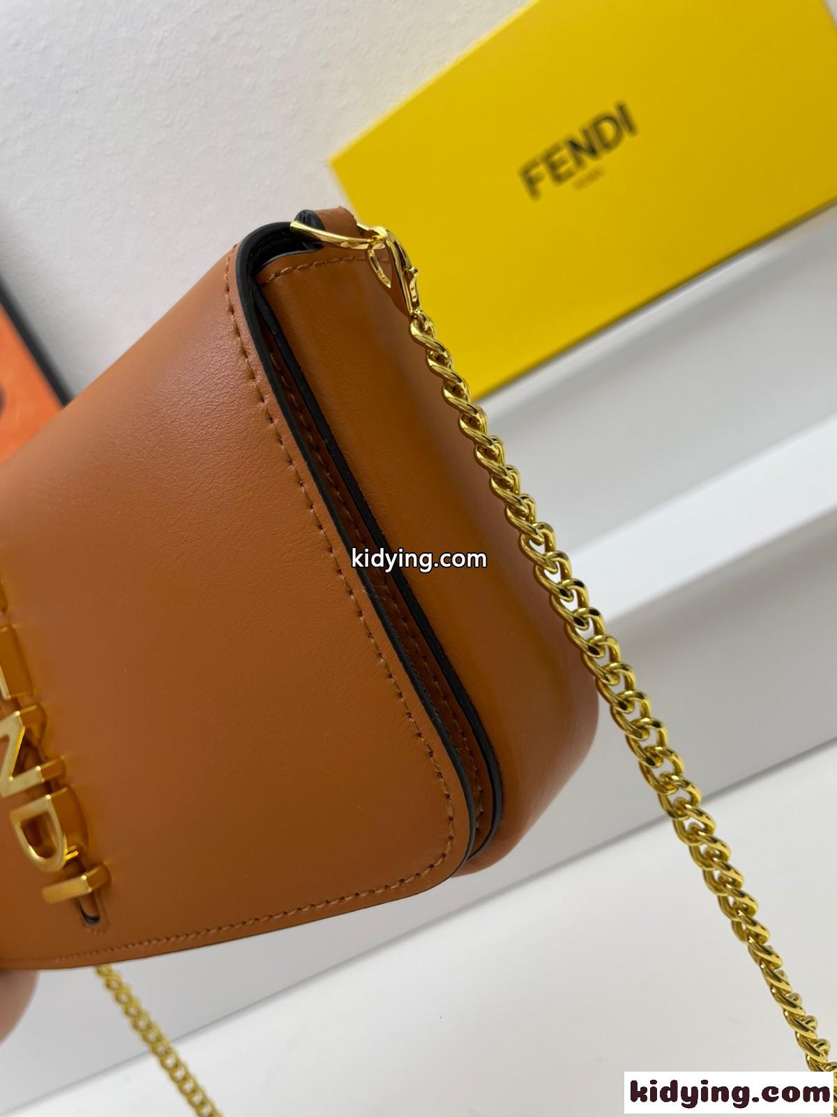 フェンディグラフィ 財布内蔵ミニバッグ スーパーコピー ブラウンレザー チェーン 財布-2