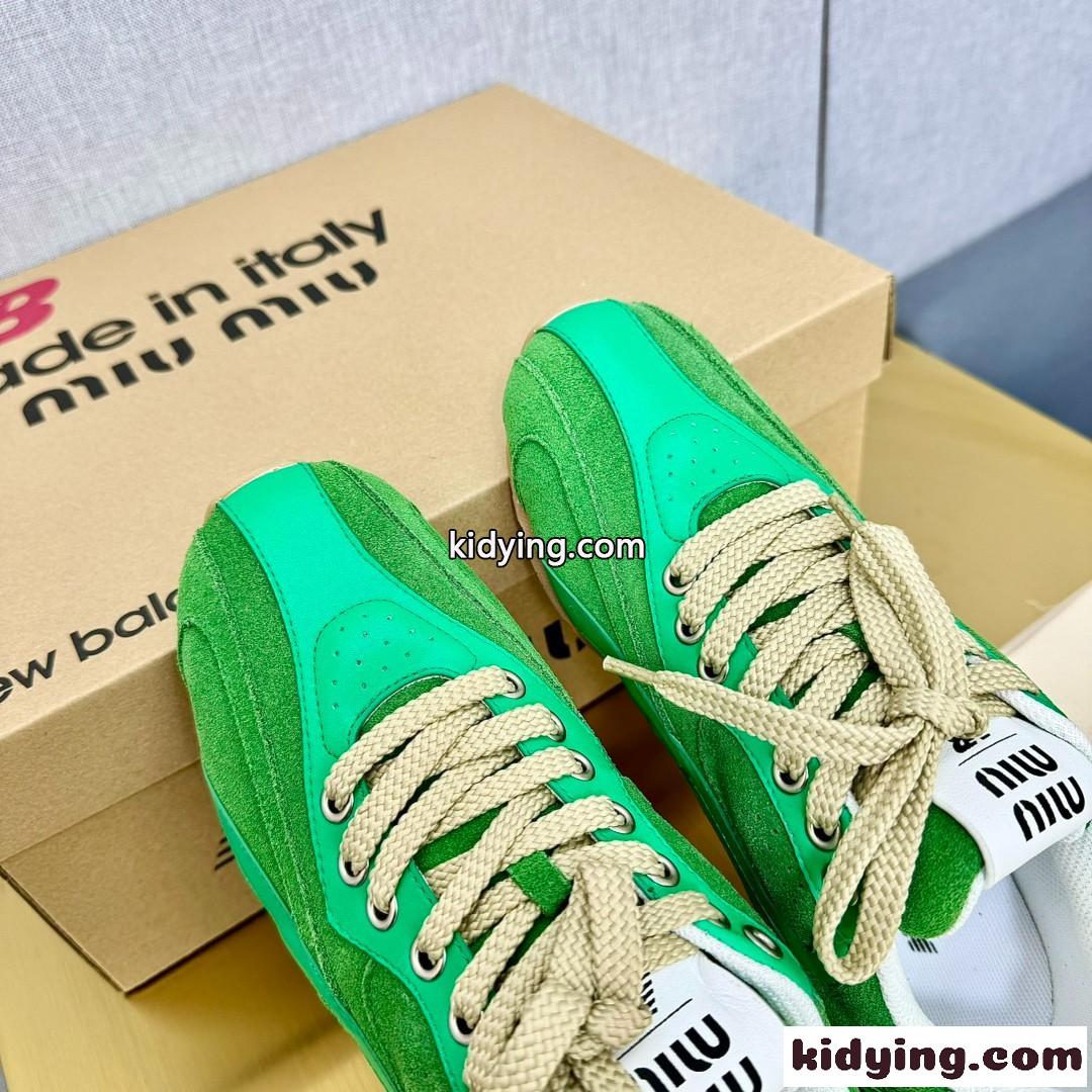 大人気 Miu Miu x New Balance ローカットスニーカー スーパーコピー グリーン-2