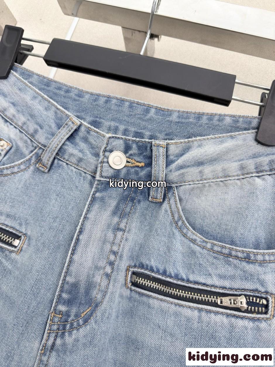 おしゃれ ジップディテール ワイド デニムパンツ アレキサンダーワング ジーンズ コピー-4