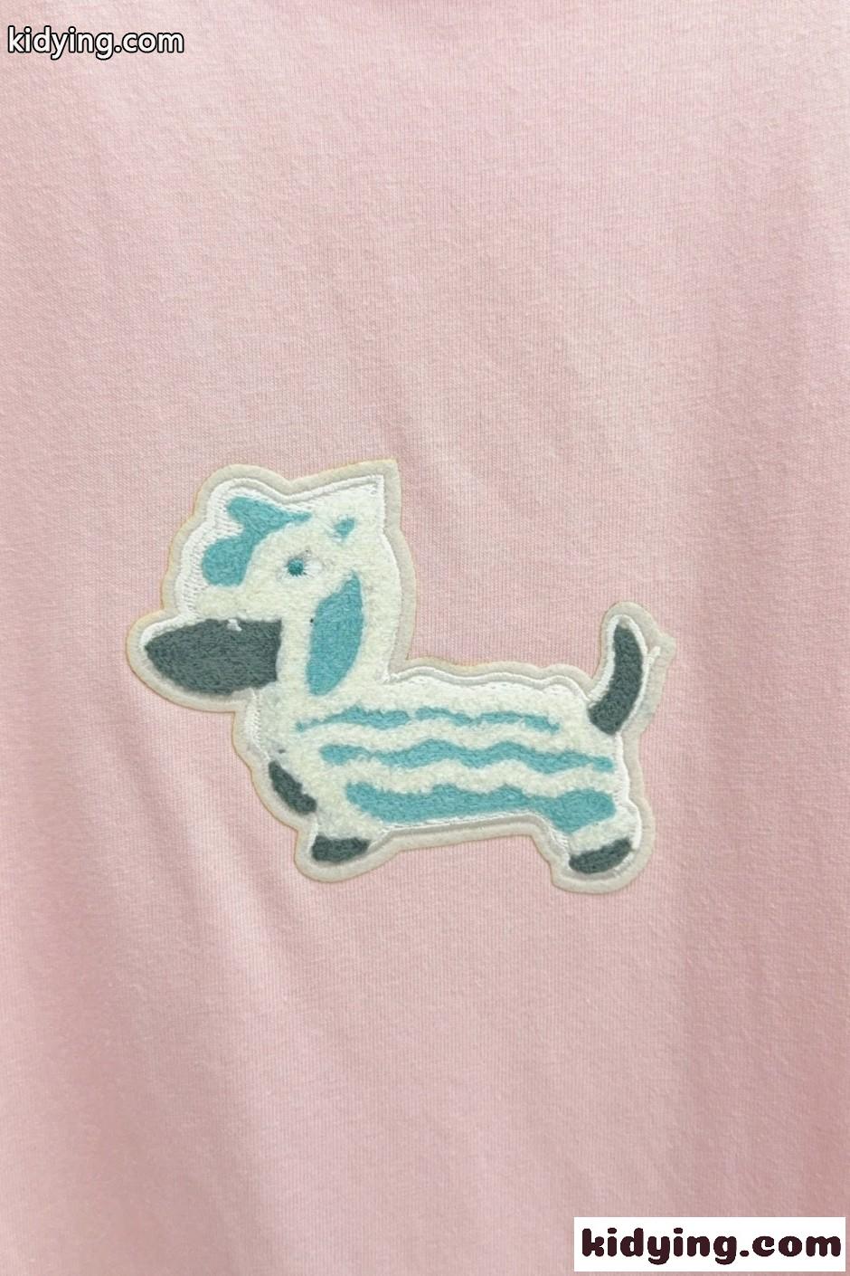 シンプル 可愛い ヘクター クルーネック 半袖Tシャツ トムブラウン Tシャツ 偽物 ピンク-3