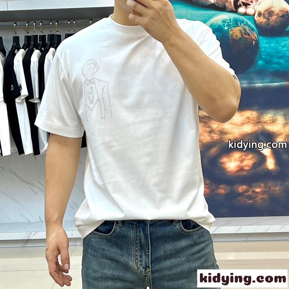 ルイ・ヴィトン 半袖Tシャツ コピー おしゃれ ロゴ クルーネック ホワイト-1