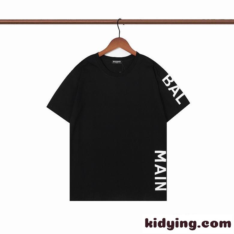 男女兼用 ゆったり 着心地いい クルーネック ロゴ プリント バルマン Tシャツ コピー 半袖 夏 定番-1