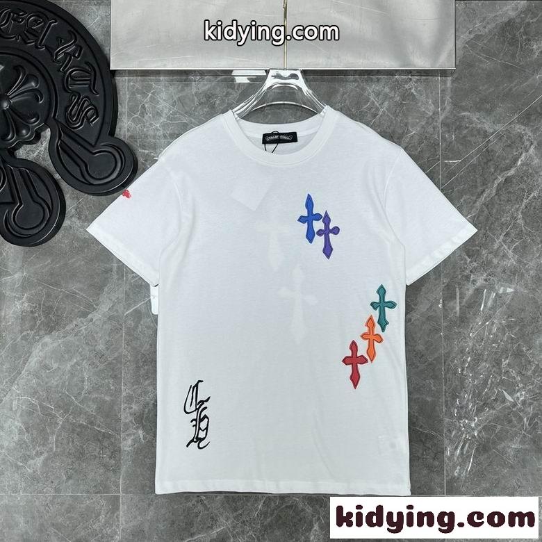 合わせやすい ロゴ クロムハーツ 半袖Tシャツ コピー 着心地いい 春夏 定番 クルーネック カジュアル-2