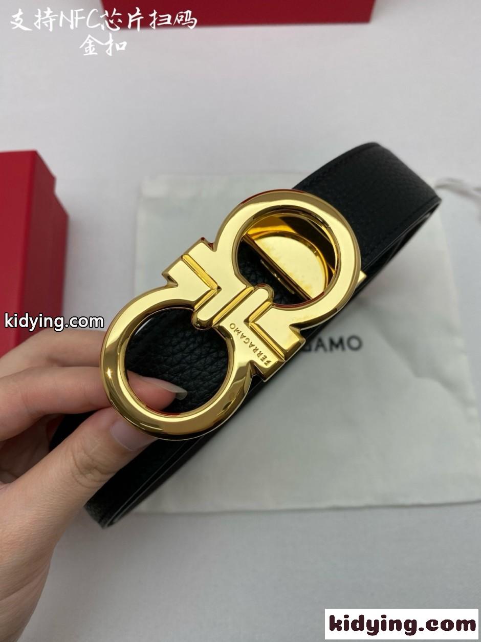 上品 シンプル リバーシブルベルト サルヴァトーレ・フェラガモ ベルト コピー-3