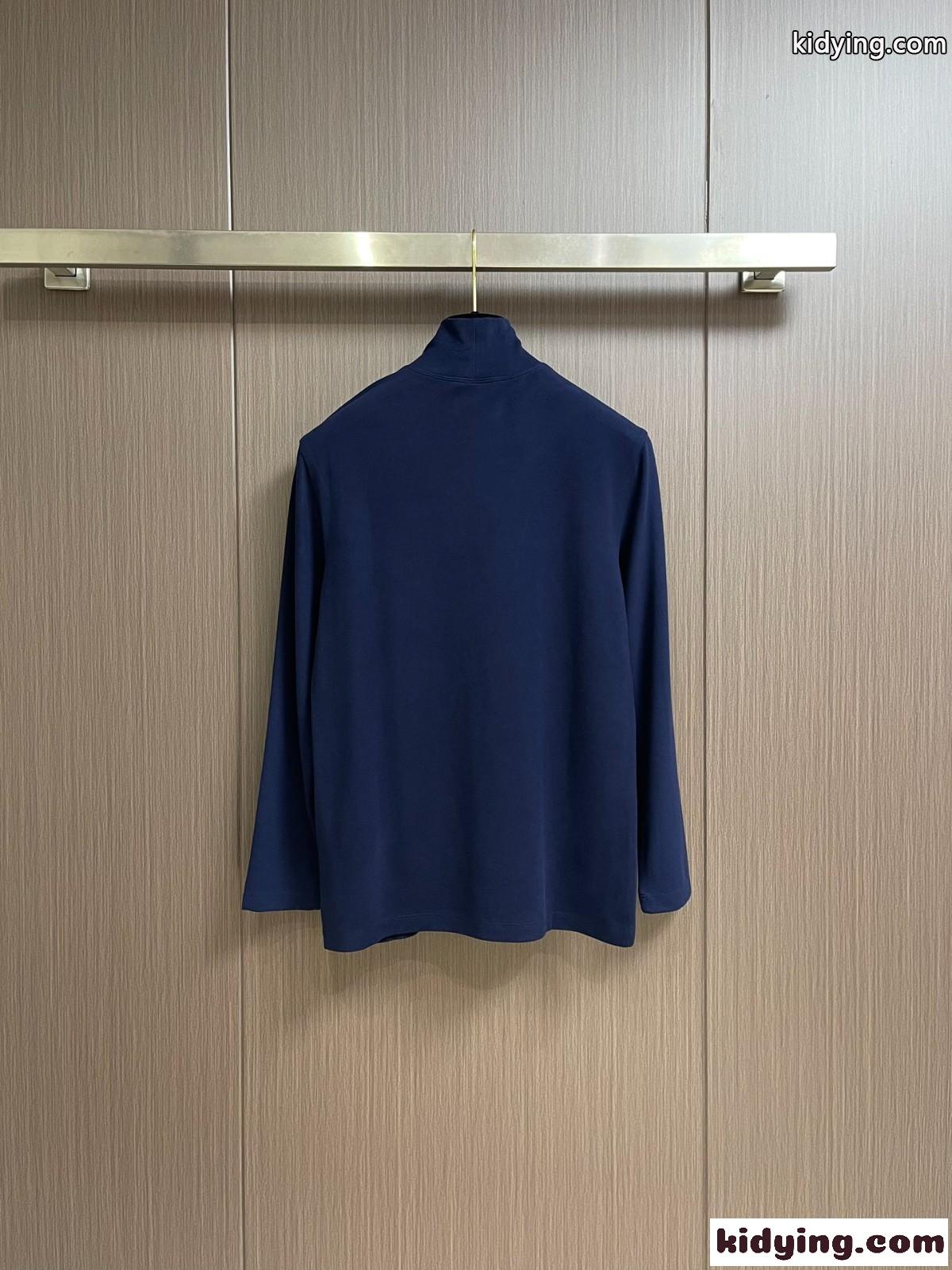 ベーシック 合わせやすい タートルネック 長袖Tシャツ プラダ Tシャツ コピー ブルー-0
