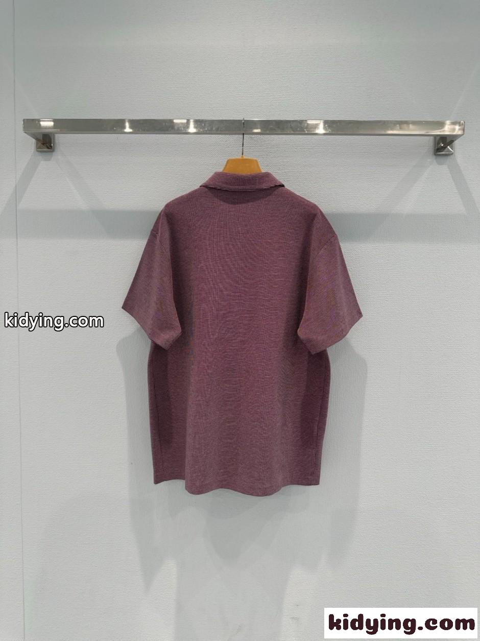 カジュアル コットン ハーフジップ ポロシャツ ミュウミュウ Tシャツ コピー-3