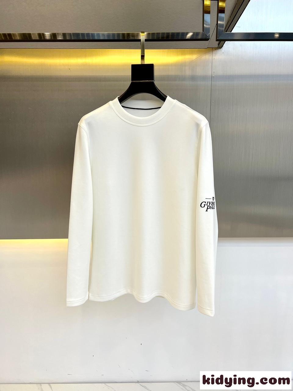 定番 合わせやすい クルーネック 長袖Tシャツ ジバンシィ Tシャツ コピー ホワイト-0