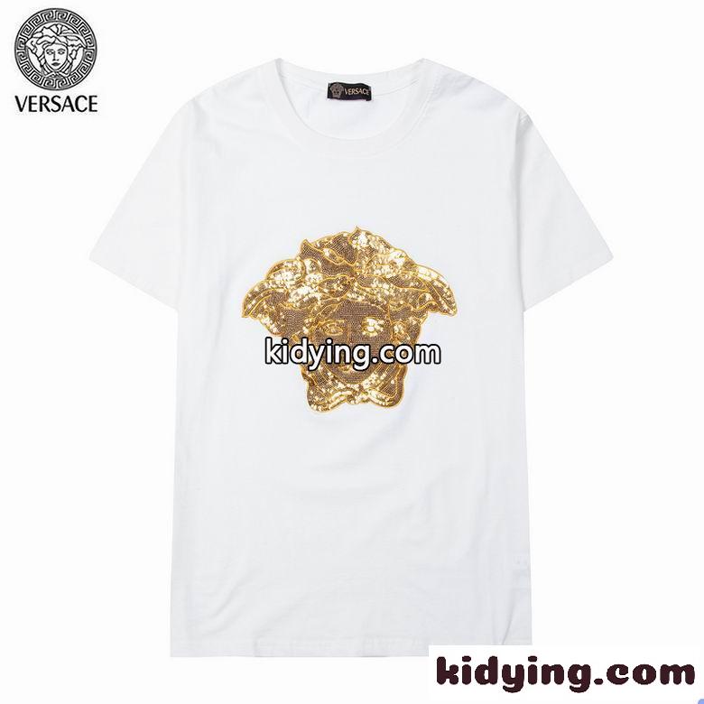 おしゃれ ロゴ シンプル クルーネック コットン 着心地いい ヴェルサーチェ 半袖Tシャツ コピー レディース 人気 トップス-2